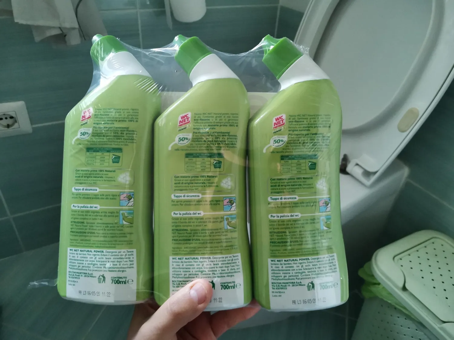 Wc Net Natural Power gel wc anticalcare 700 ml 3 pezzi