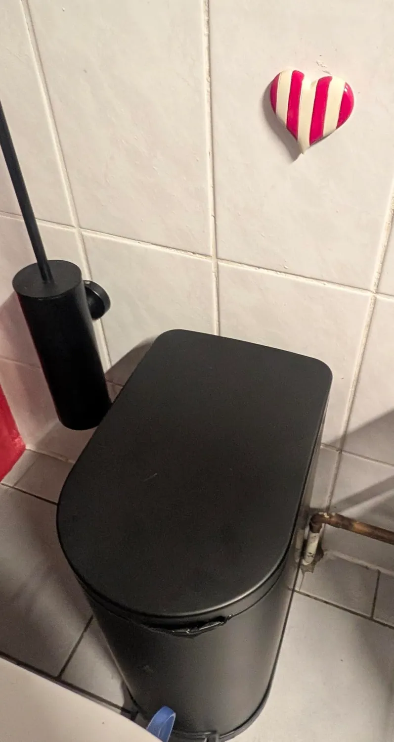 BVL scopino WC da parete nero acciaio salvaspazio