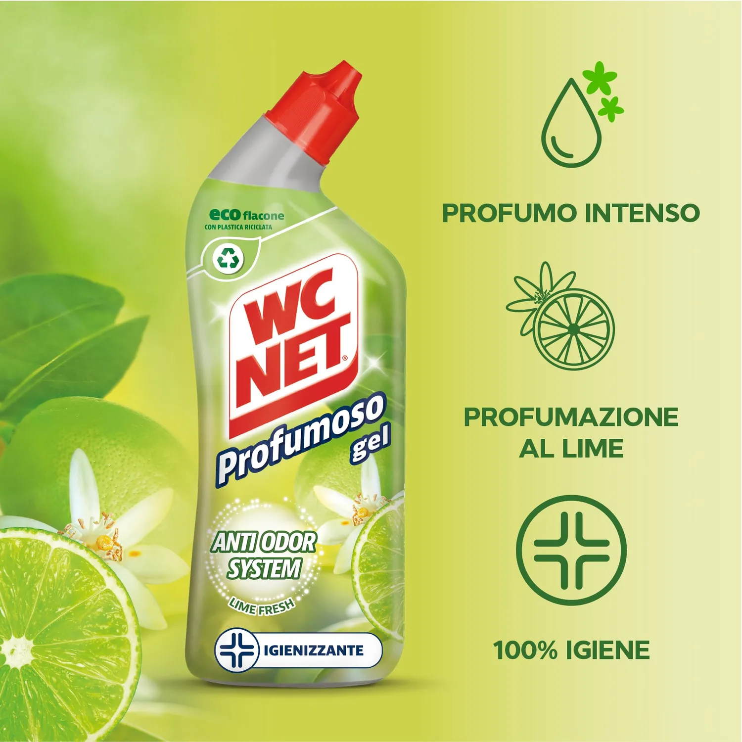 Wc Net Profumoso Gel detergente WC lime fresh 700 ml x12