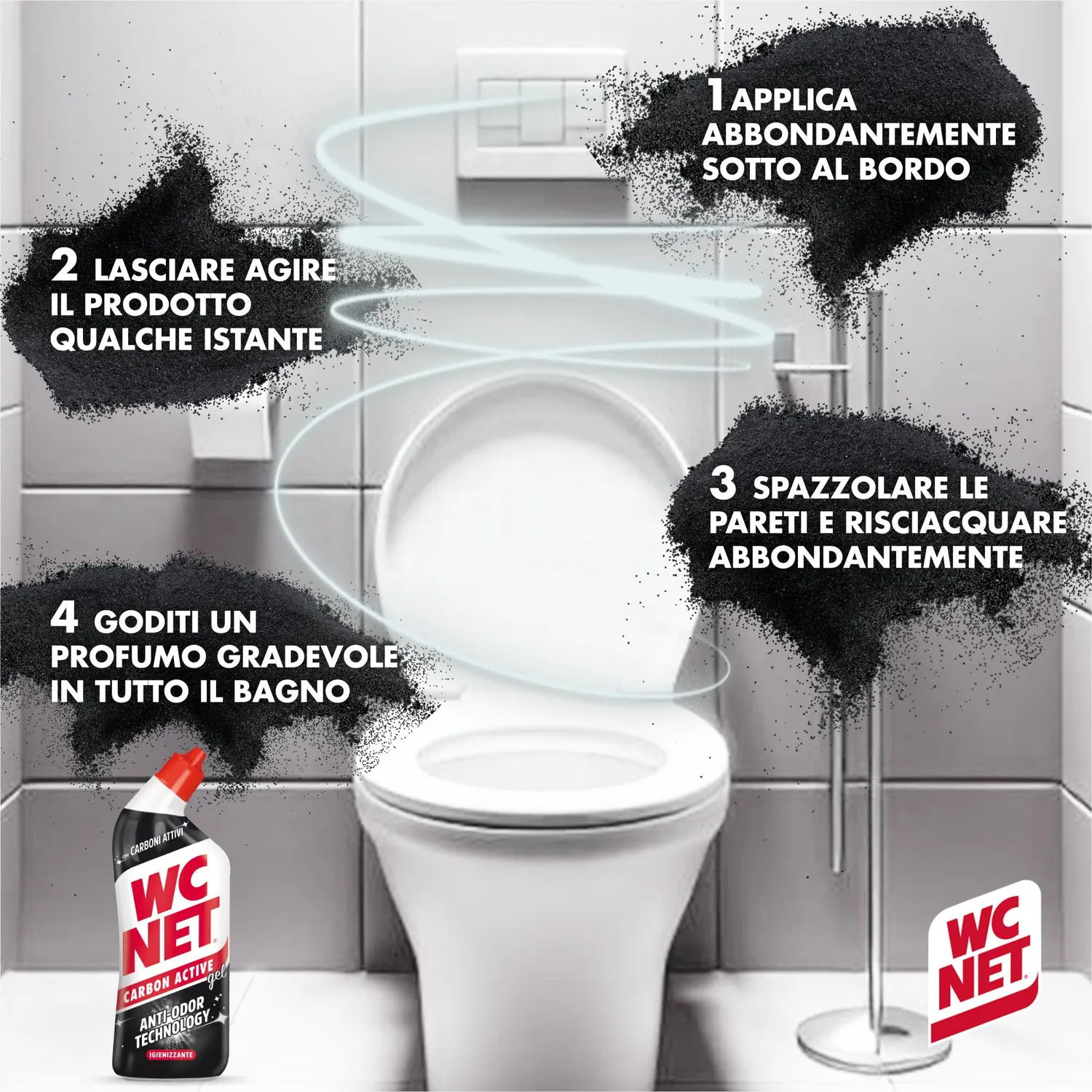 WC Net Carbon Active detergente WC anti-odore 700 ml