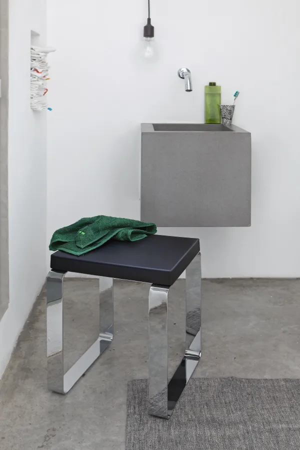 Geelli Quadra sgabello doccia acciaio inox