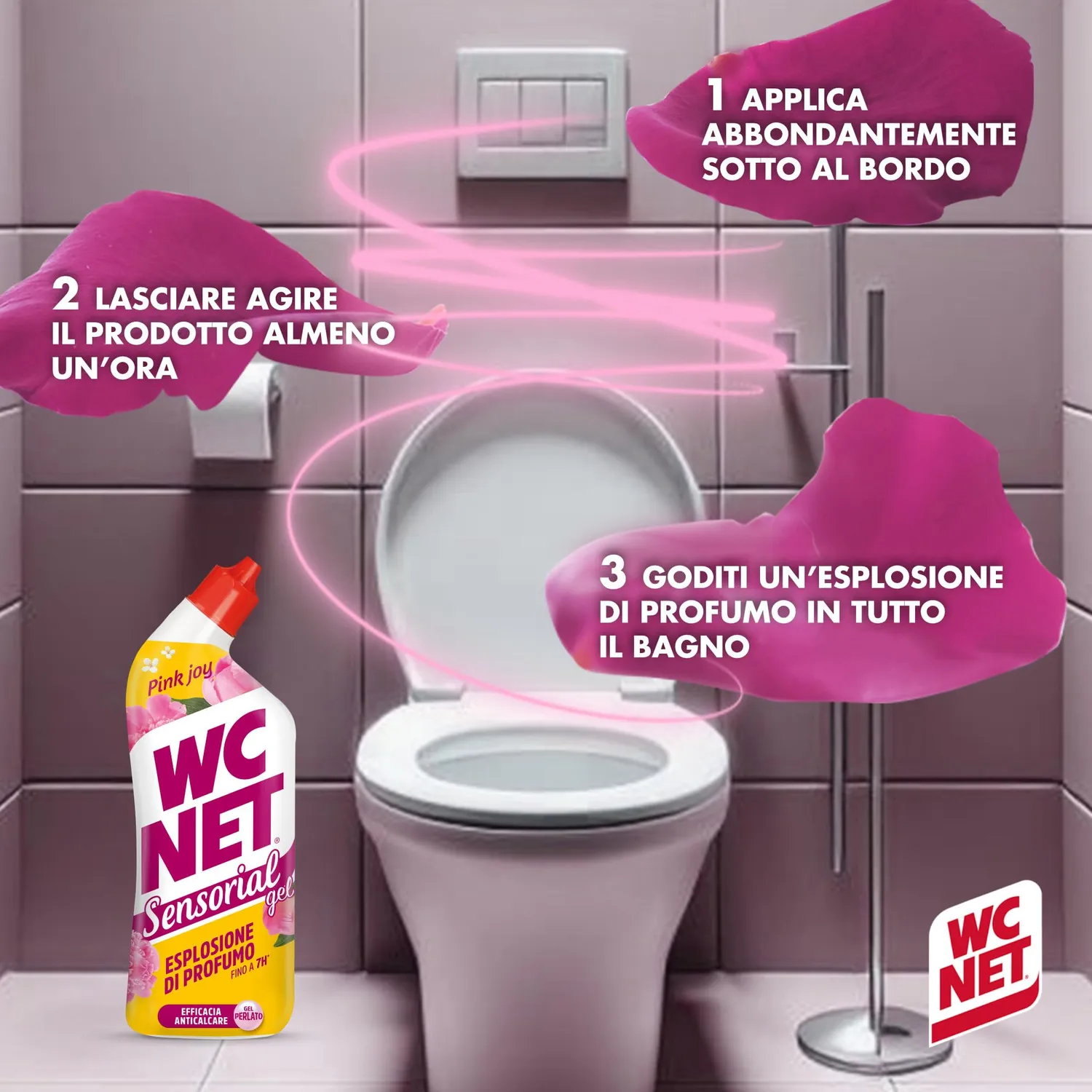 Wc Net Sensorial Pink Joy gel WC peonia 700 ml