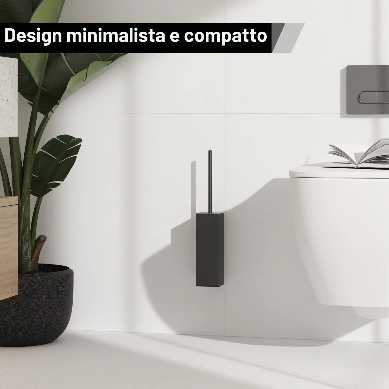 Bvl scopino WC parete nero acciaio inox 304