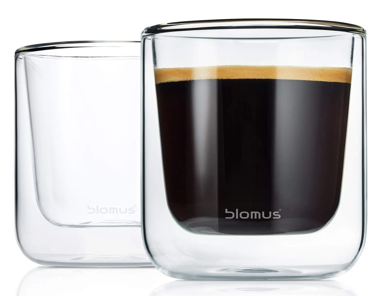 Blomus Nero Bicchieri Cappuccino Vetro 2x250 ml