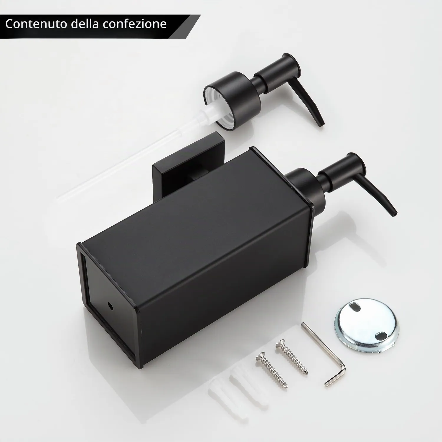 BVL dispenser sapone parete 240 ml nero alluminio