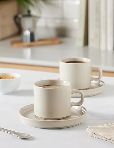 Blomus Pilar set 2 tazze caffè gres Moonbeam 200 ml