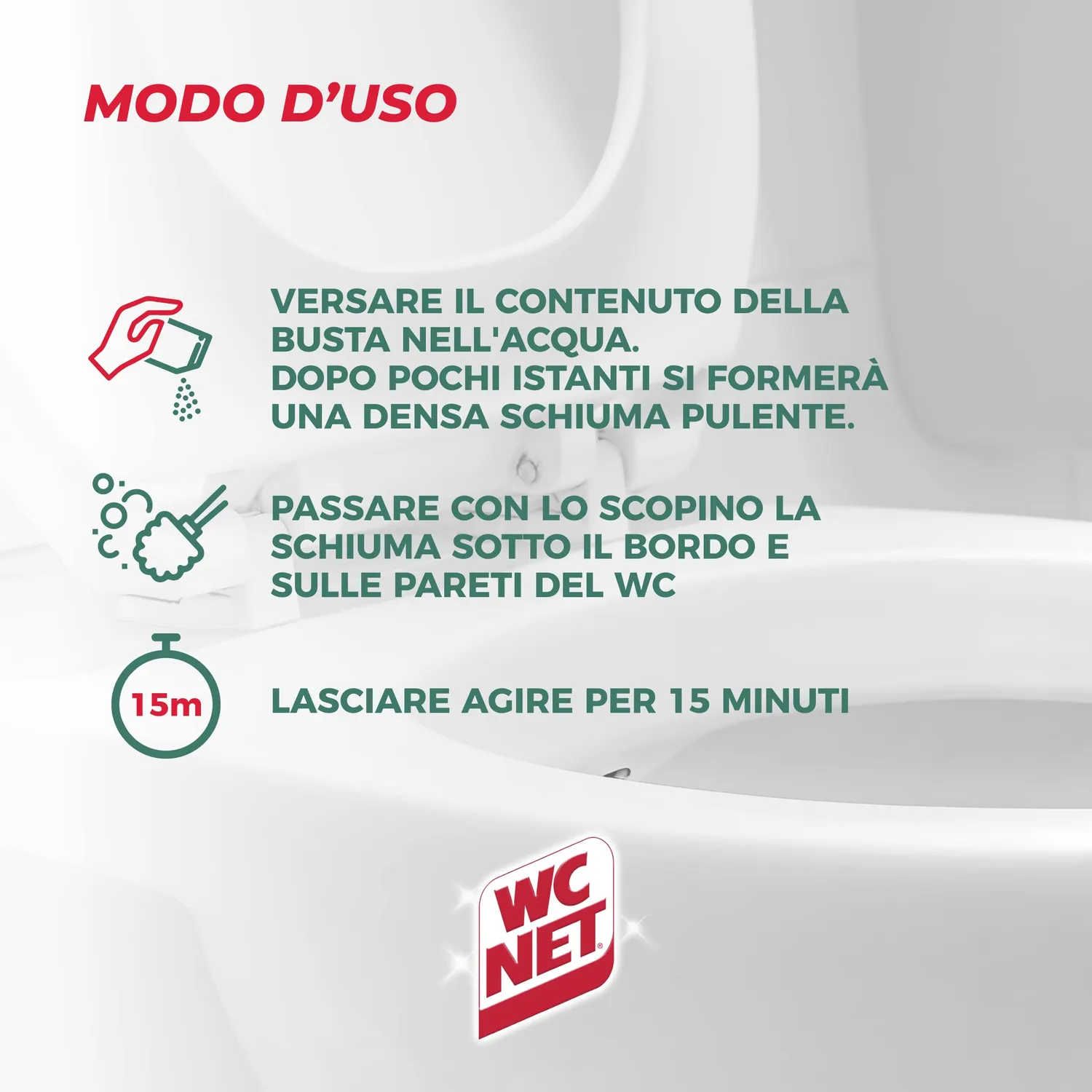 Wc Net Energy detergente WC polvere candeggina 12 buste