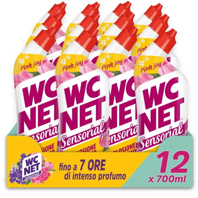 WC Net Gel Sensorial Pink Joy detergente WC 700 ml x12 peonia