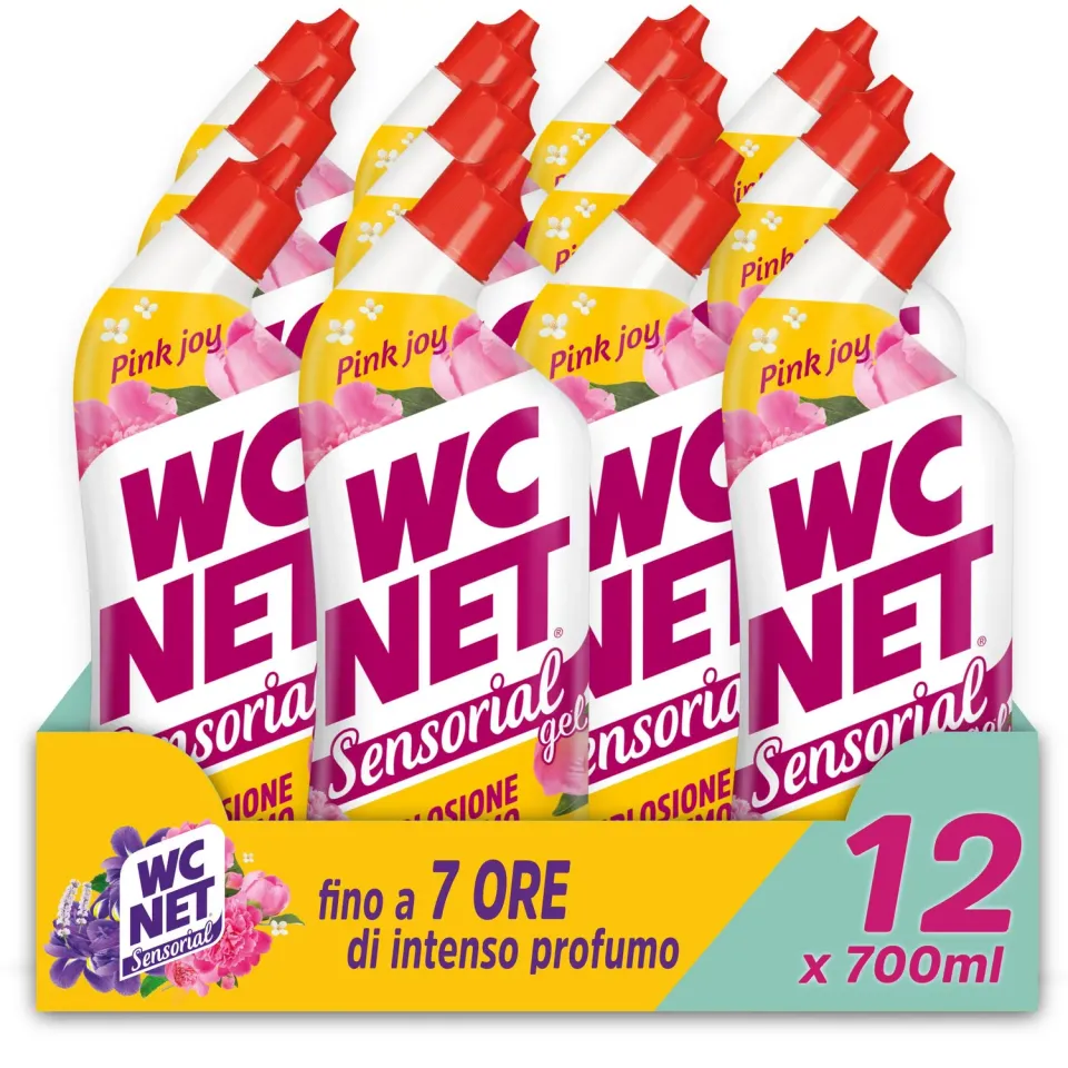 WC Net Gel Sensorial Pink Joy detergente WC 700 ml x12 peonia