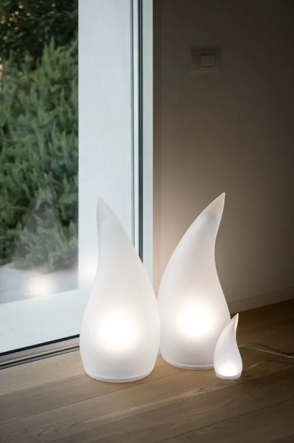 Geelli Fiamma lampada da appoggio in gel traslucido