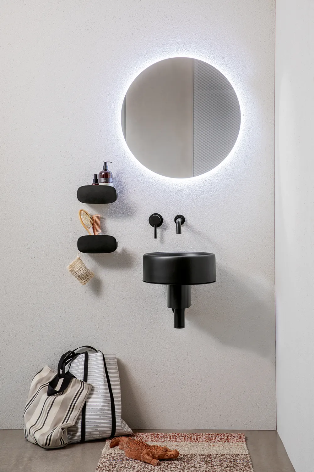Geelli Coccola lavabo appoggio Stone bianco
