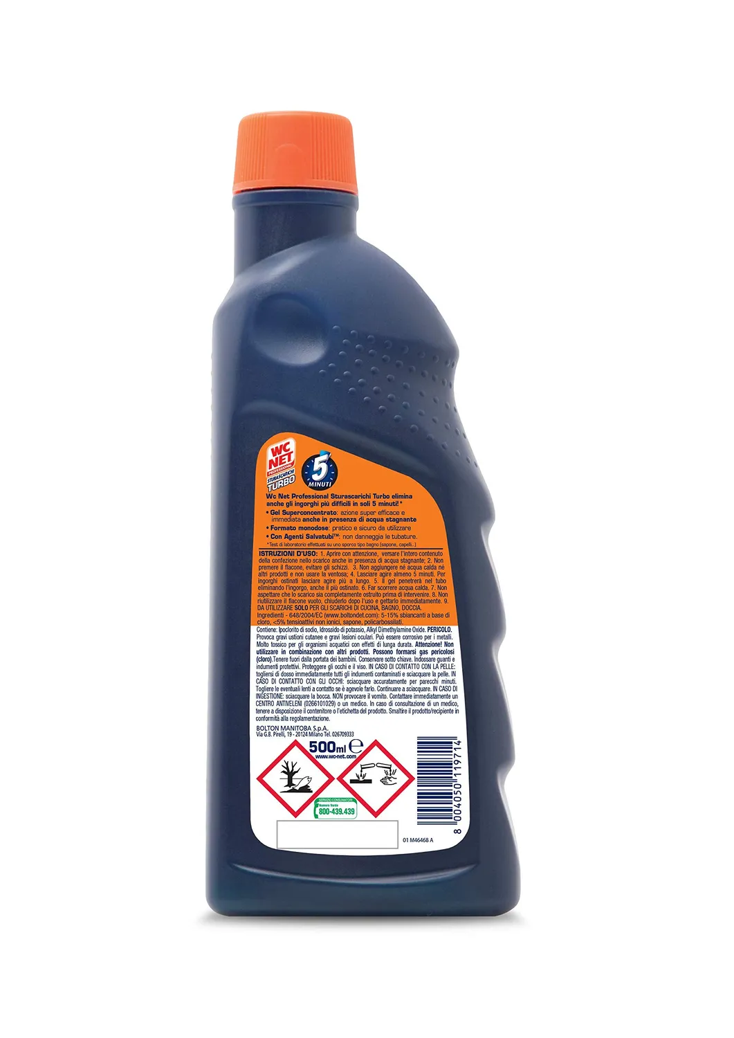 Wc Net Professional Turbo disgorgante gel 500 ml x6 rapido