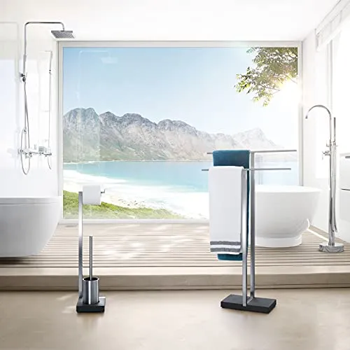 Blomus Menoto 68820 portarotolo con scopino autoportante