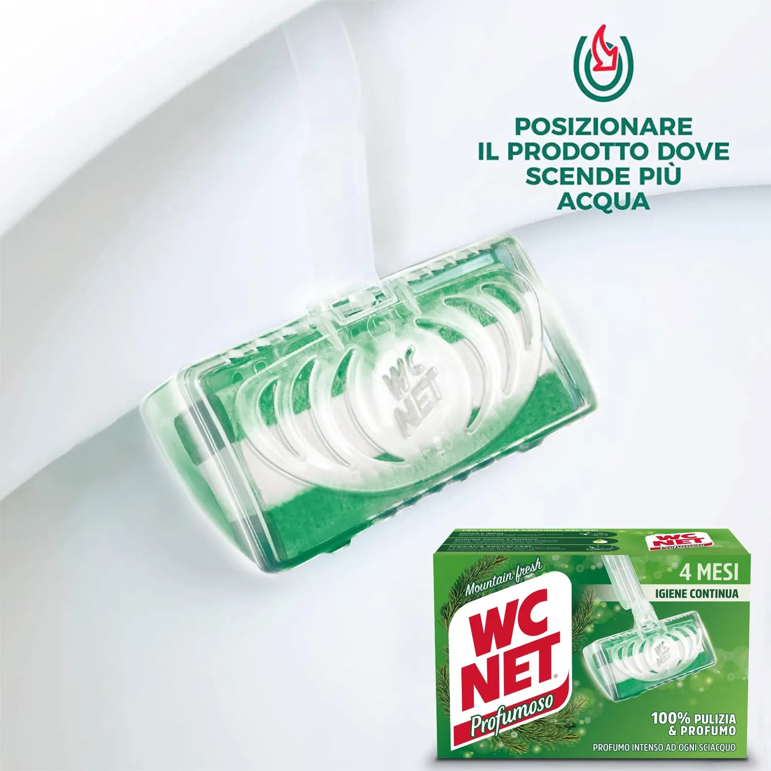 WC Net Mountain Fresh tavoletta WC 4pz fresca