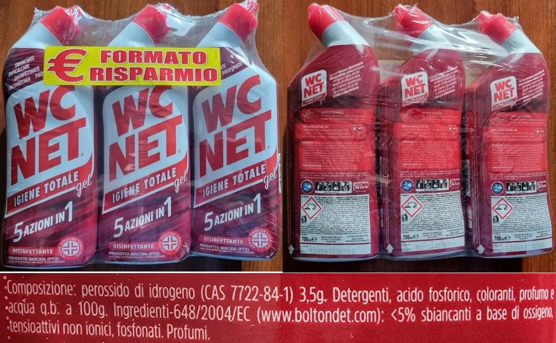 Wc Net Igiene Totale gel wc disinfettante 700 ml x 3