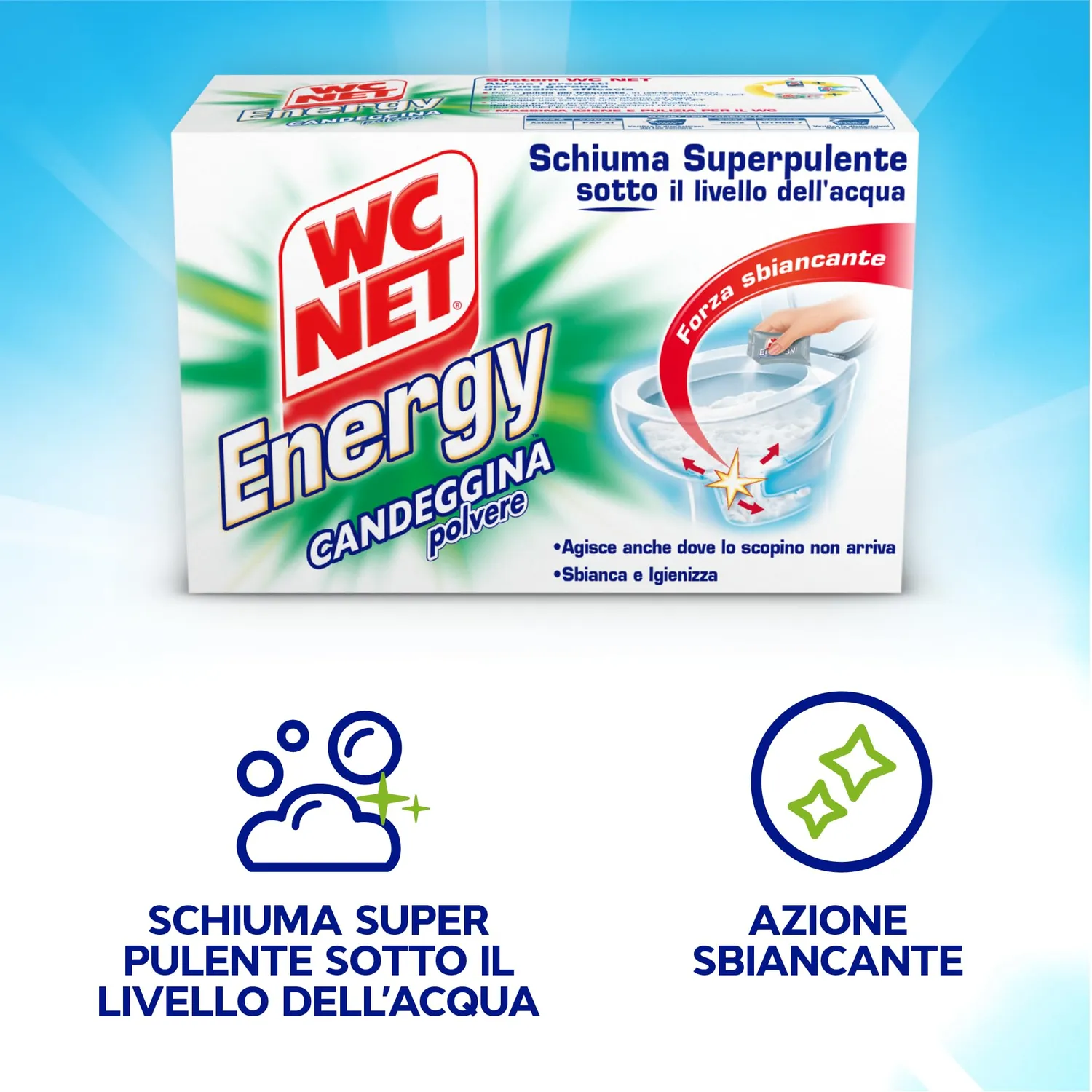 Wc Net Energy detergente WC polvere candeggina 12 buste