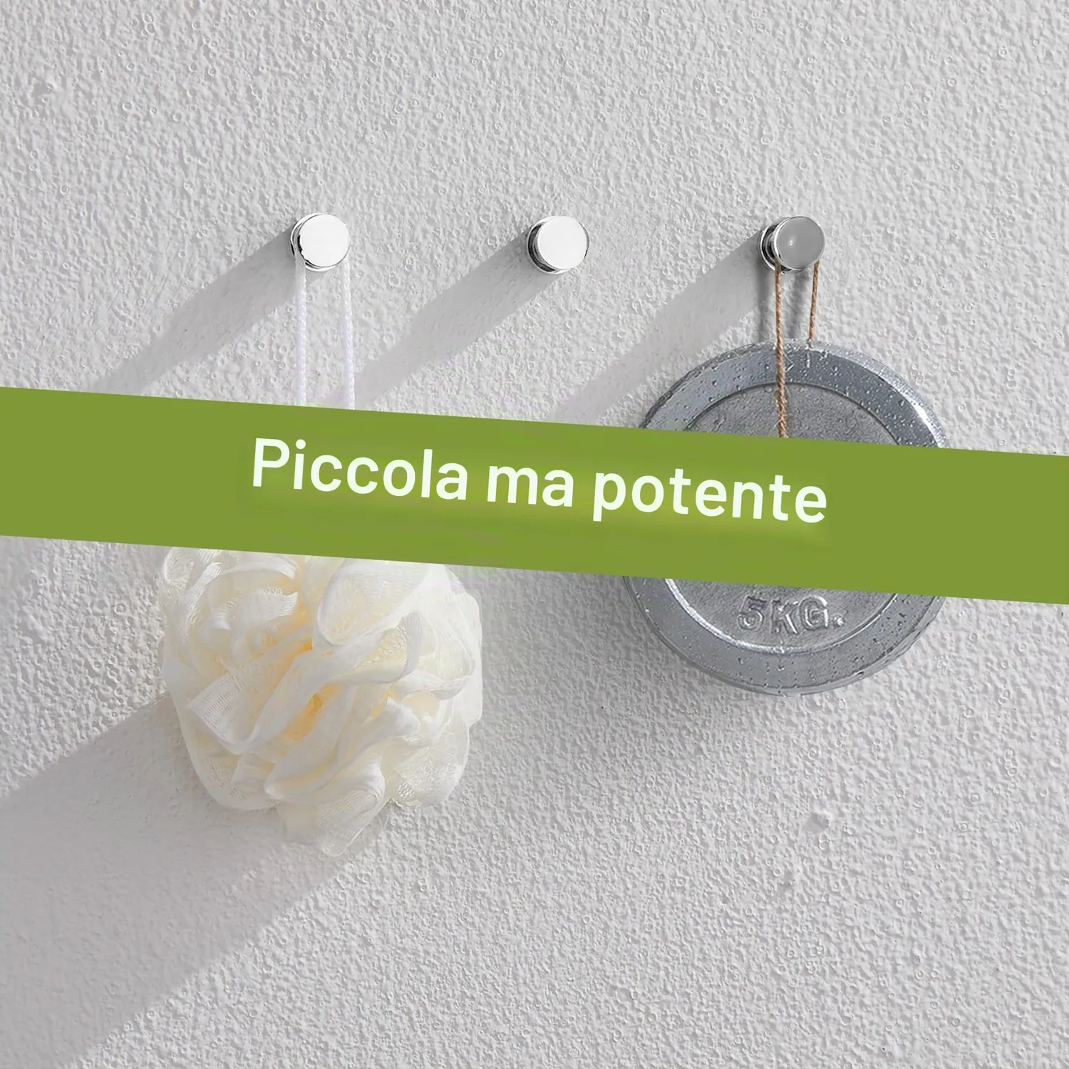 Bvl ganci adesivi chrome metallo 5 pezzi