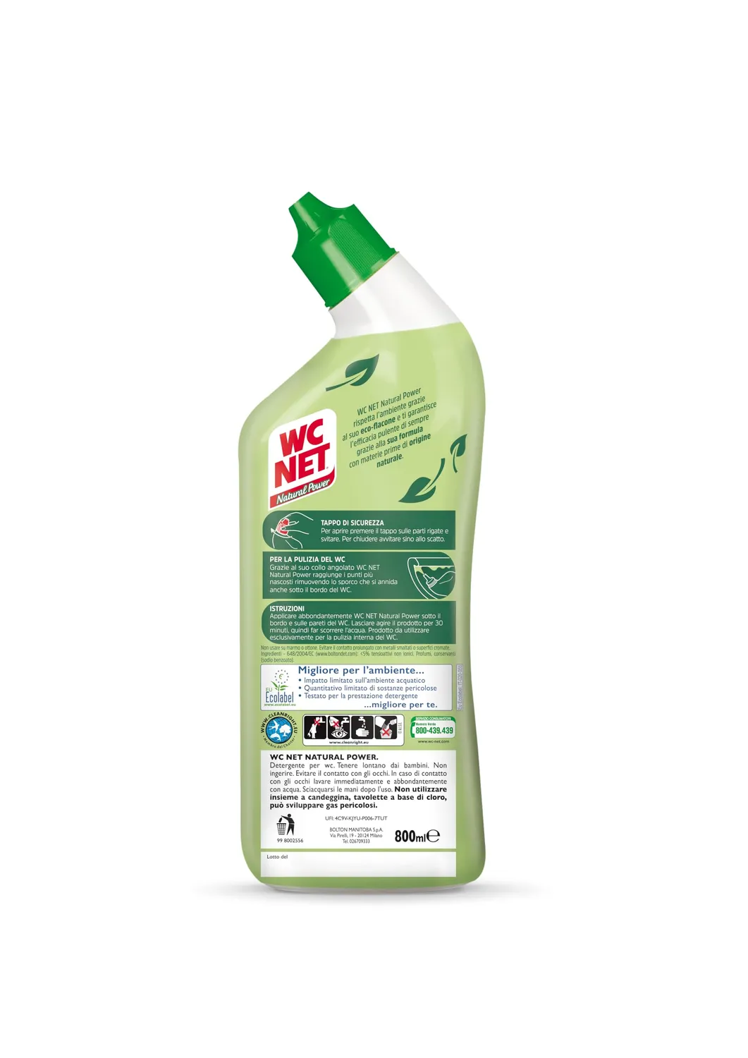 Wc Net Natural Power gel wc anticalcare 700 ml 3 pezzi