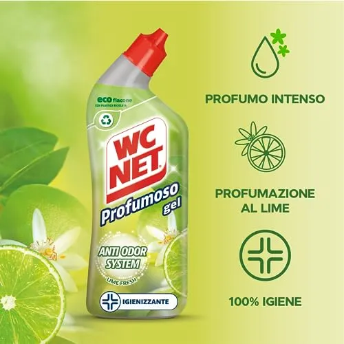 Wc Net Profumoso Gel detergente WC lime fresh 700 ml x4