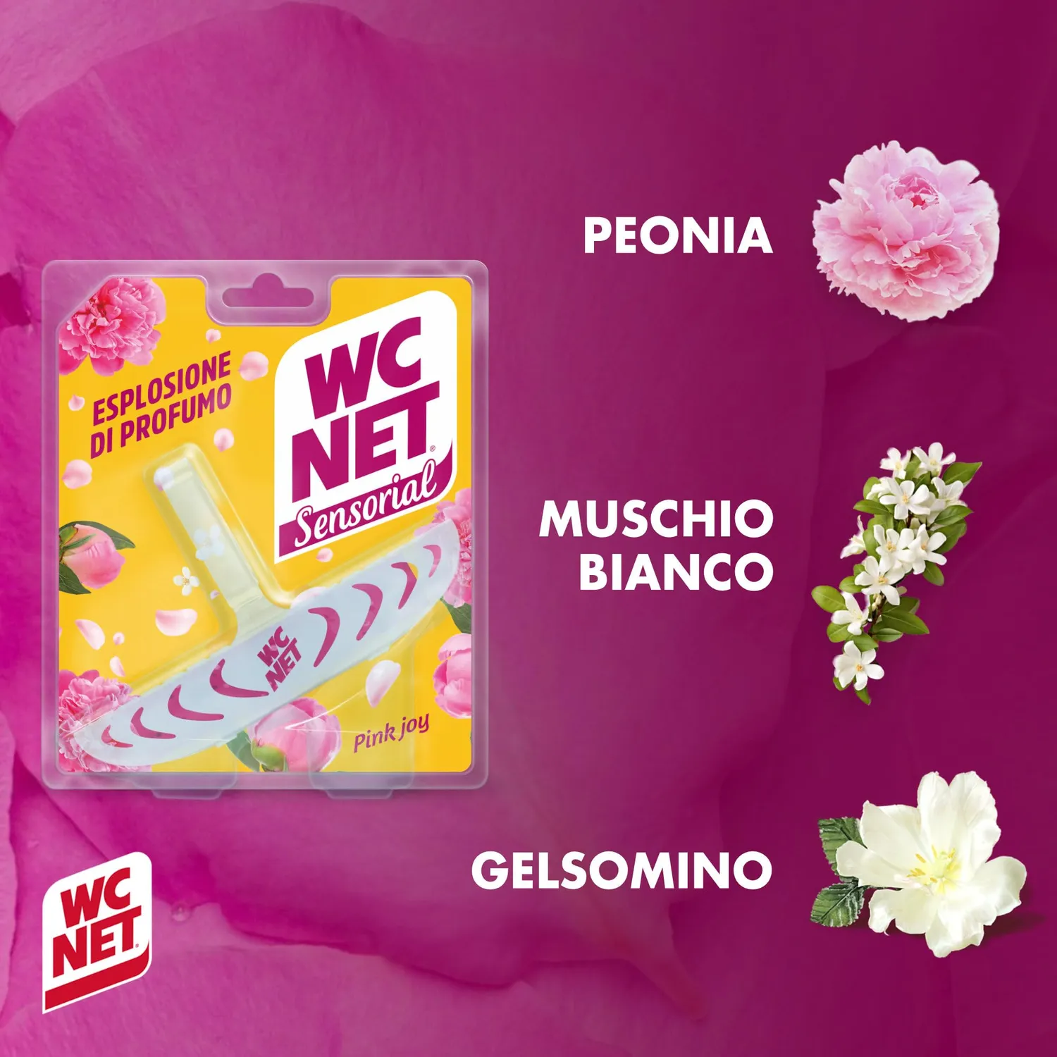 Wc Net Sensorial Pink Joy tavoletta wc muschio bianco peonia