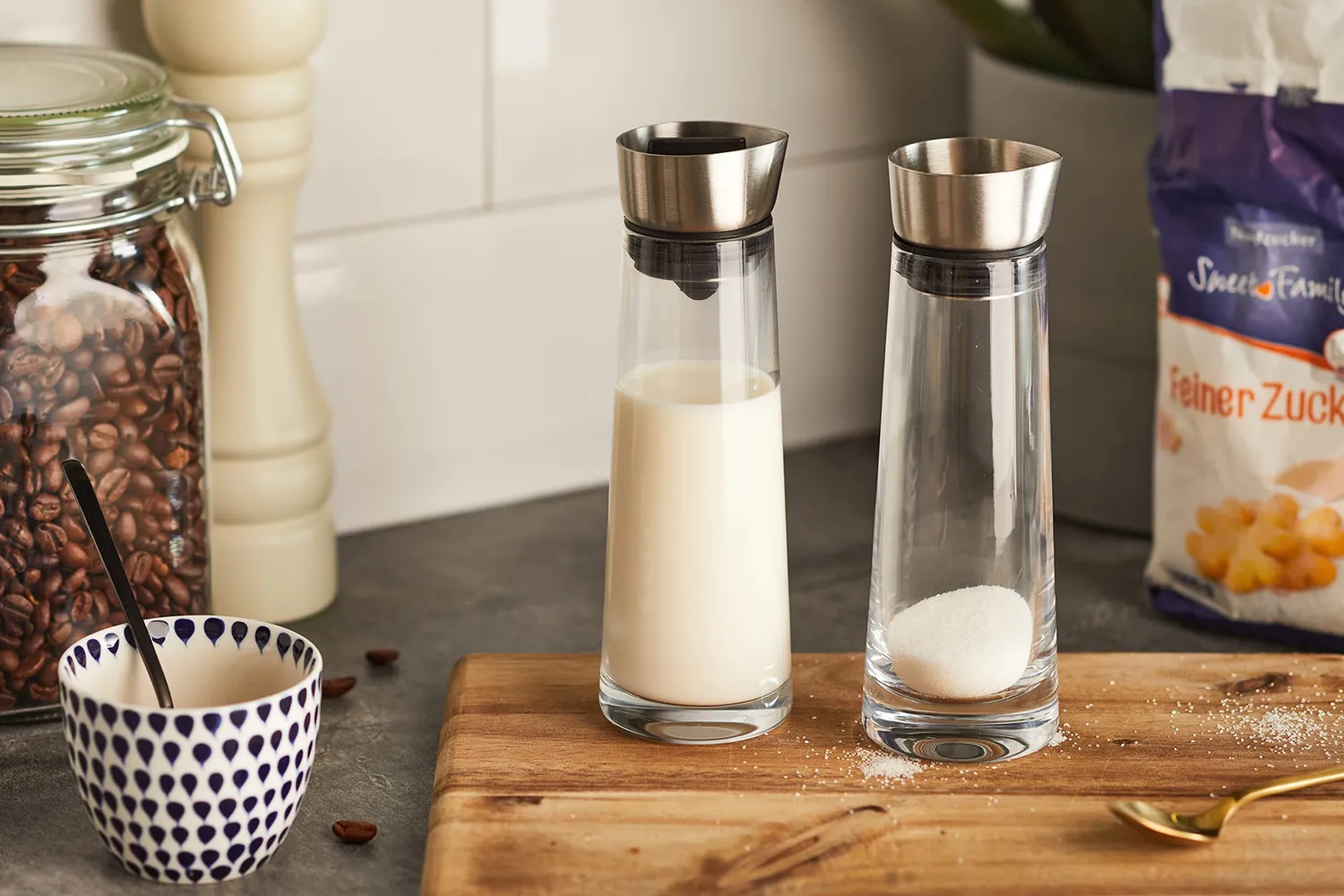 Blomus Macchiato 63510 set zucchero panna vetro