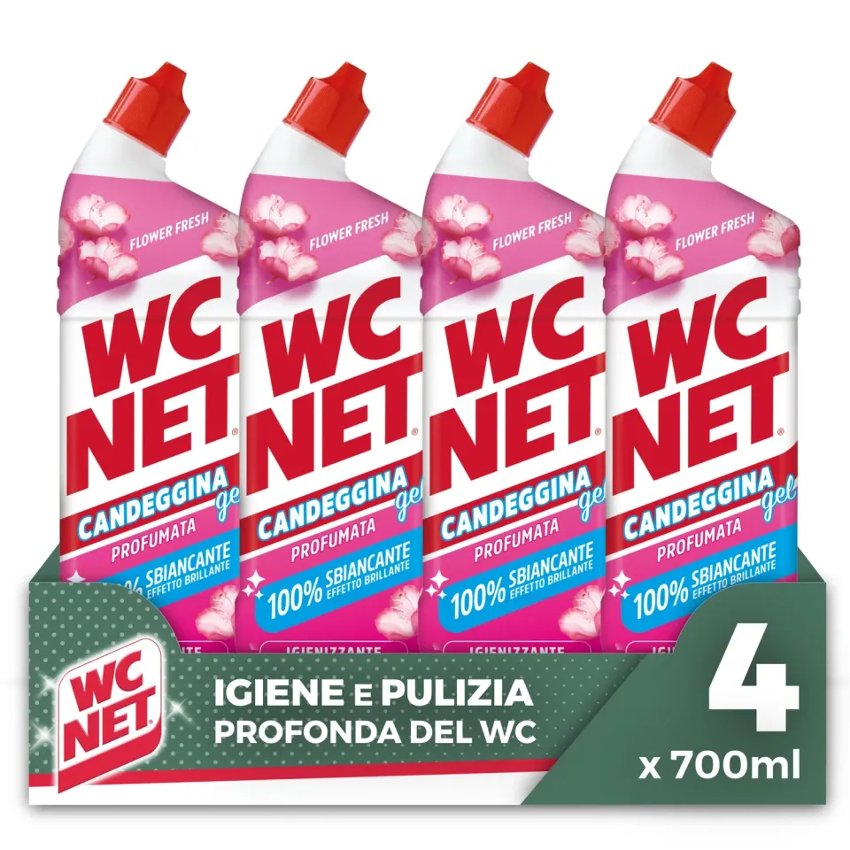 Wc Net Candeggina Gel Flower Fresh 700 ml 4 pezzi sbiancante