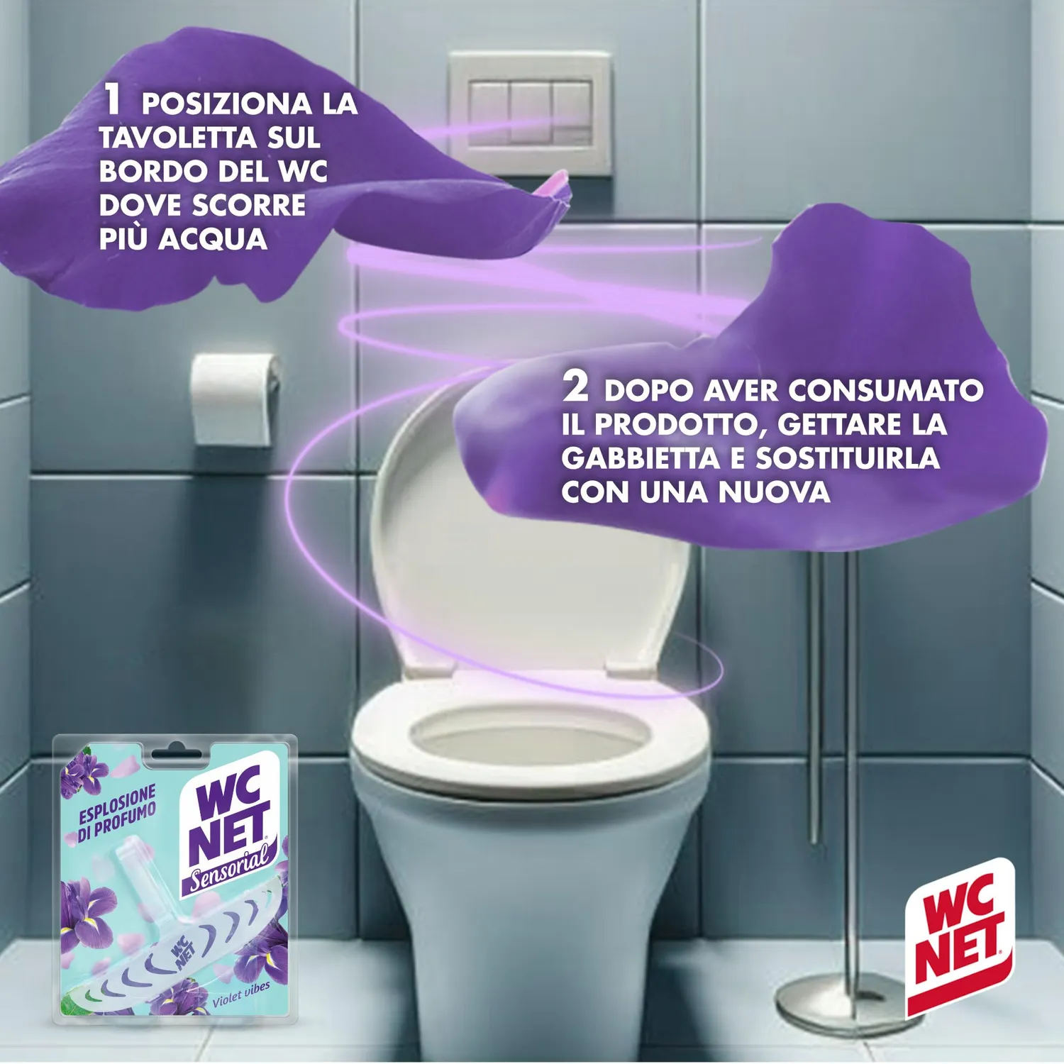Wc Net Sensorial Violet Vibes tavoletta WC iris anticalcare
