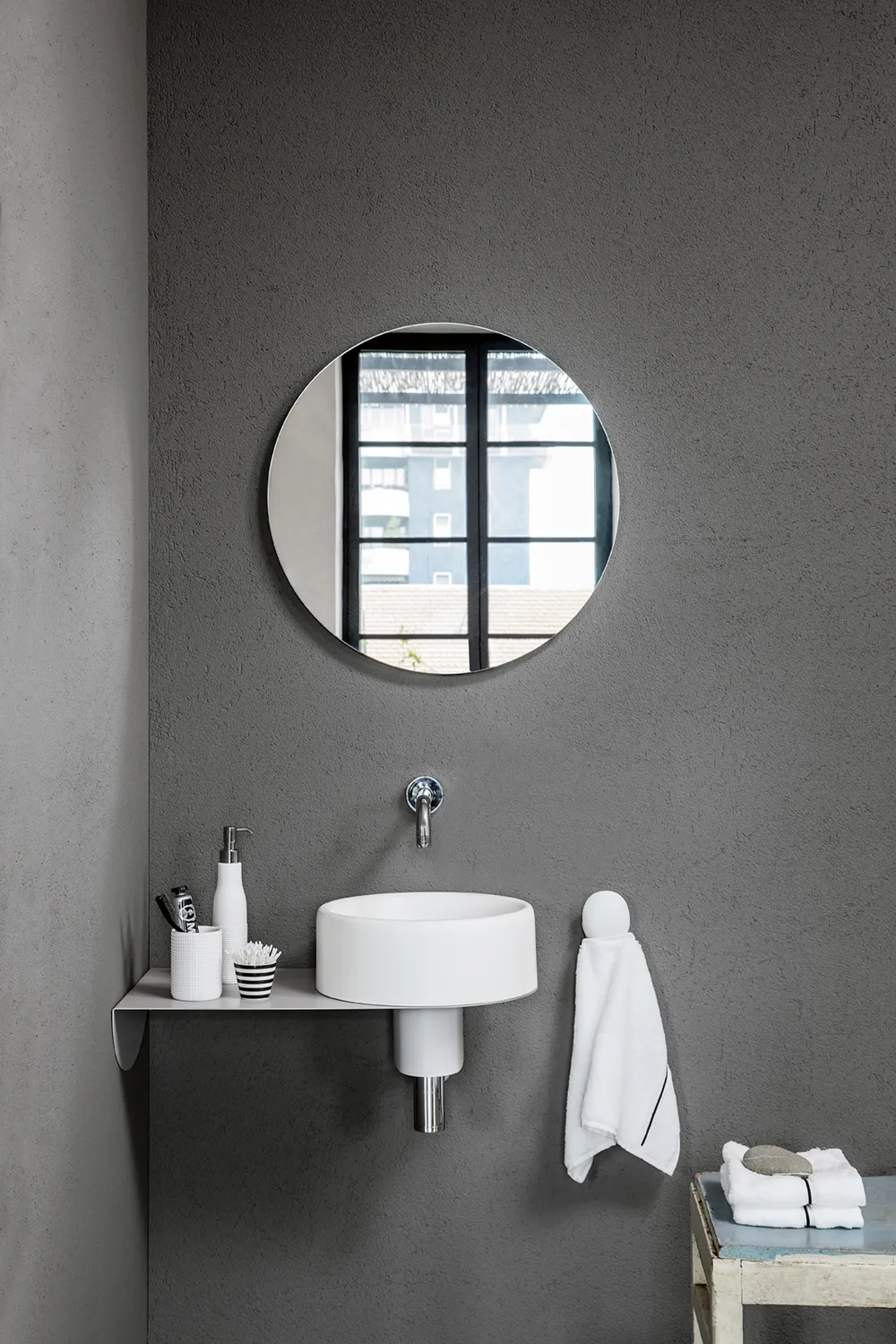 Geelli Coccola lavabo appoggio Stone bianco
