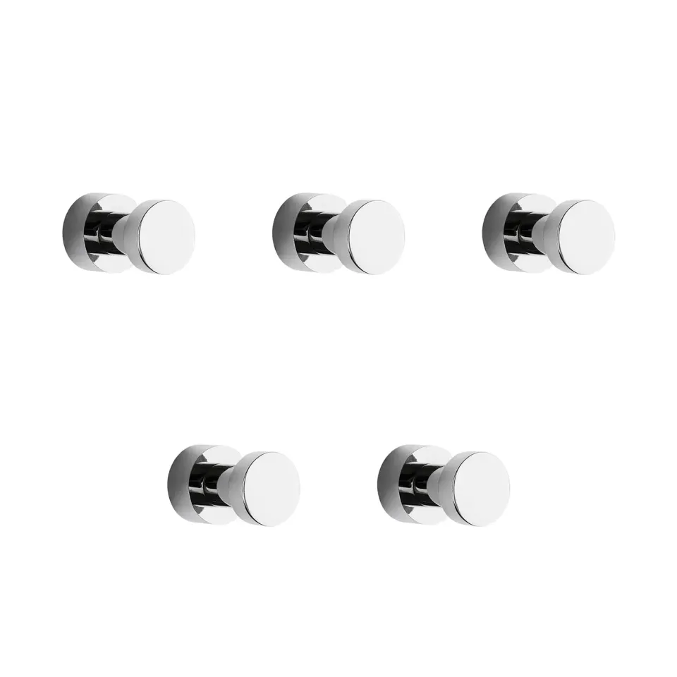 Bvl ganci adesivi chrome metallo 5 pezzi