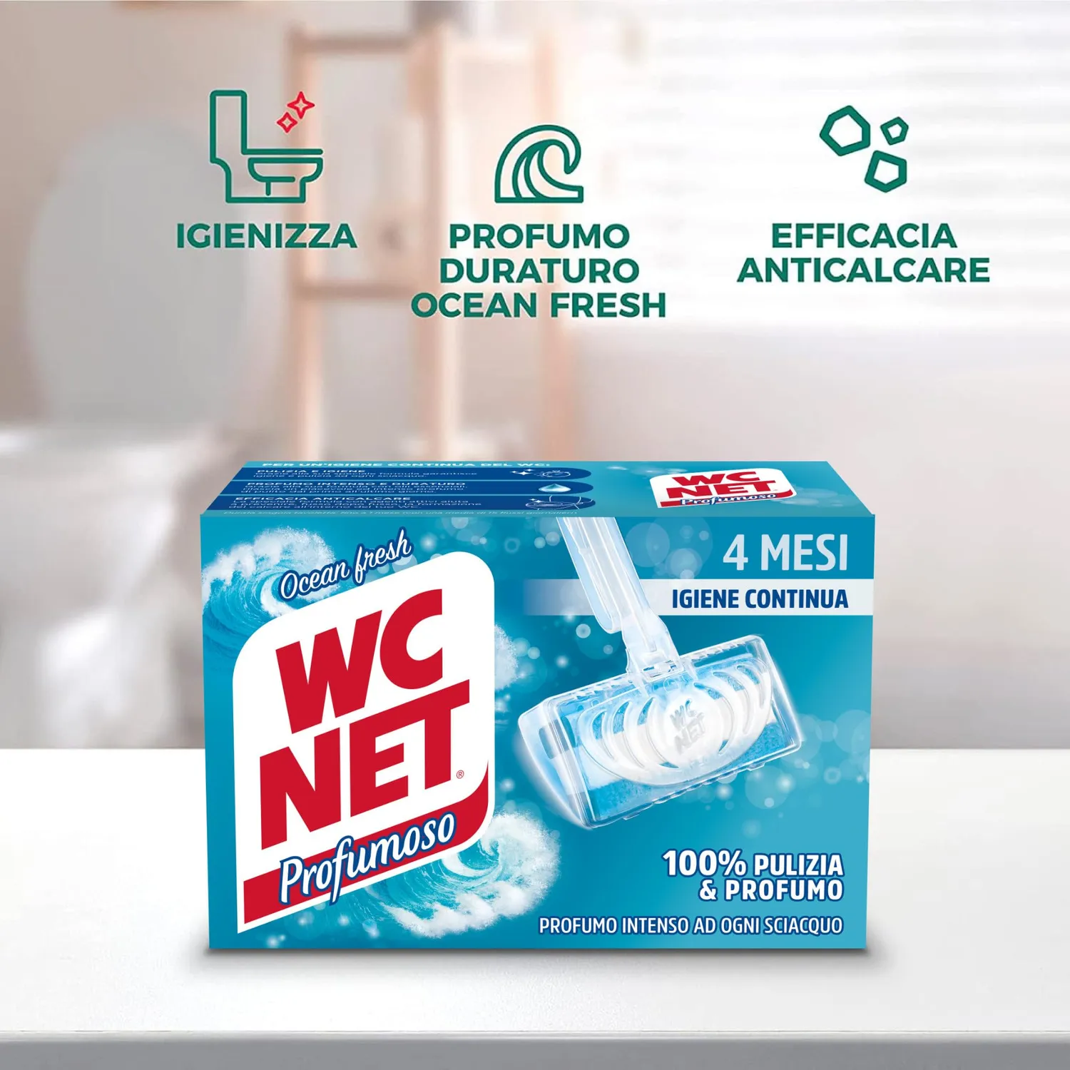 WC Net Tavoletta Ocean Fresh profumata 4 pz