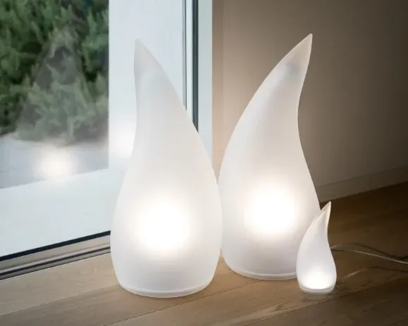 Geelli Fiamma lampada da appoggio in gel traslucido