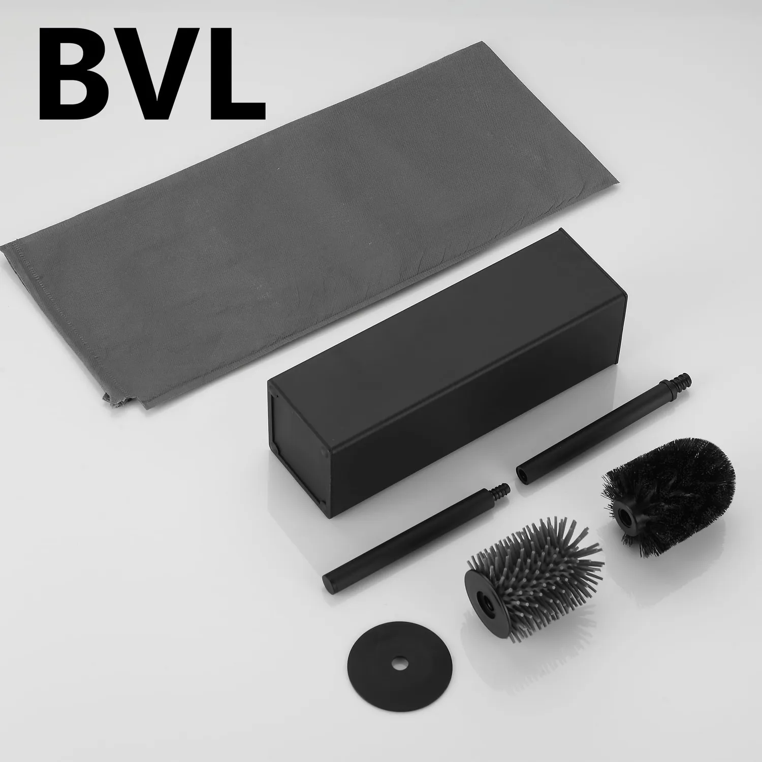 BVL scopino WC silicone nero alluminio
