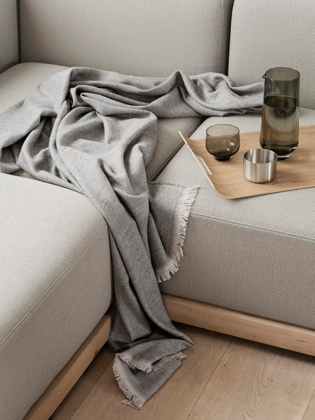 Blomus Wilo vassoio legno 44x31 cm grigio antiscivolo