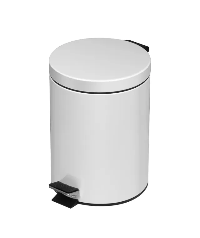Marplast Plus 647 pattumiera pedale inox 5L bianca