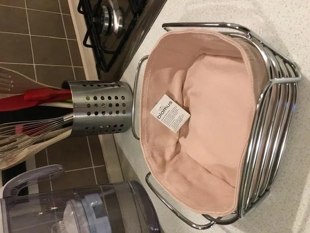Blomus Delara cestino pane acciaio Magnet 25 cm cotone