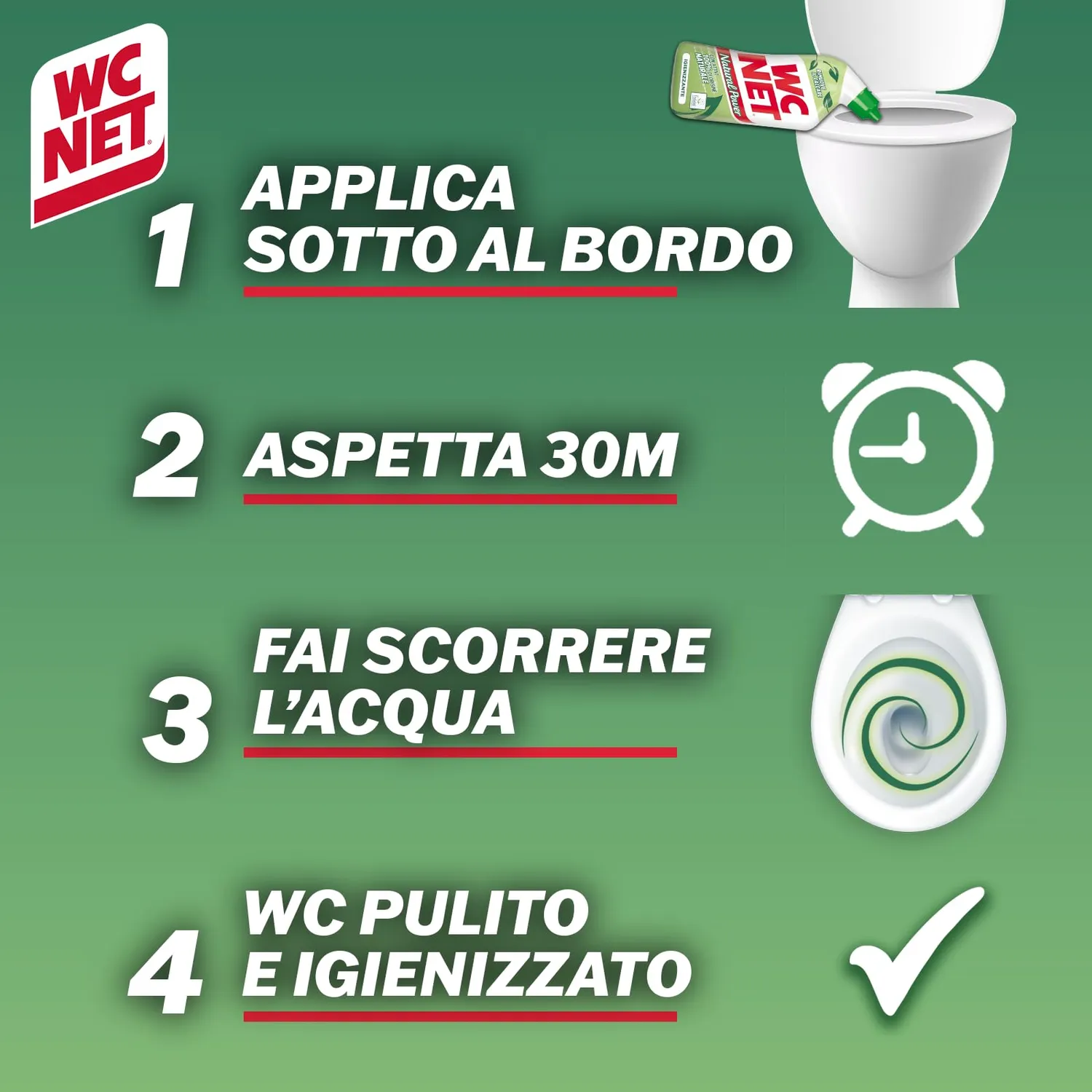 Wc Net Natural Power gel wc anticalcare 700 ml 3 pezzi
