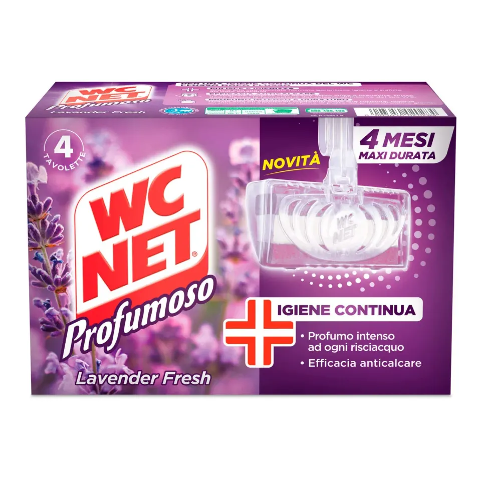 Wc Net Lavender Fresh 3 Effect tavoletta wc 12 pz antibatterica