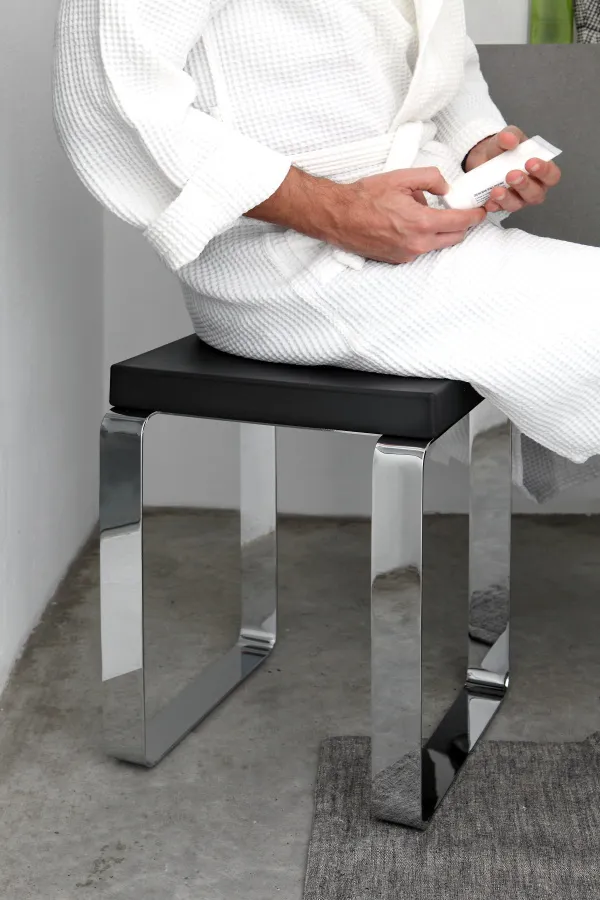 Geelli Quadra sgabello doccia acciaio inox