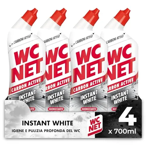 Wc Net Carbon Active Instant White Detergente WC 4x700 ml Sbiancante