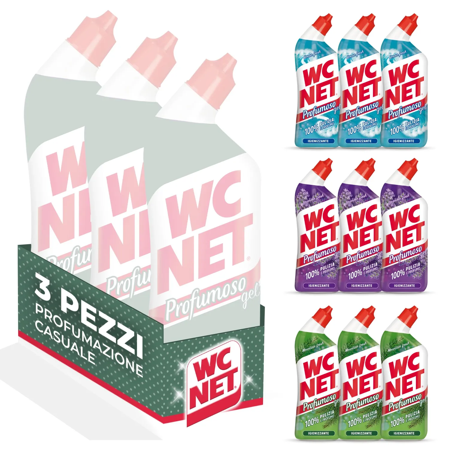 Wc Net Profumoso gel wc assortito 700 ml x 12 anticalcare