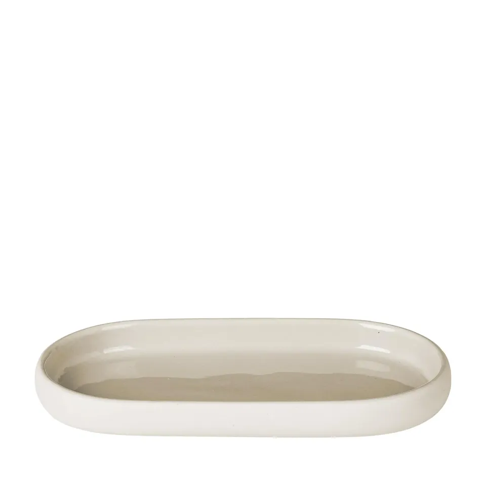 Blomus Sono Vassoio Bagno Ceramica Crema 19x10 cm