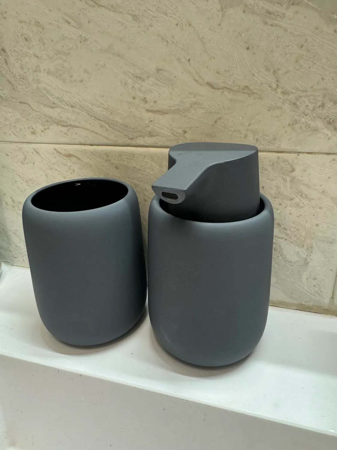 Blomus Sono 69041 Portaspazzolino Ceramica Grigio 300 ml