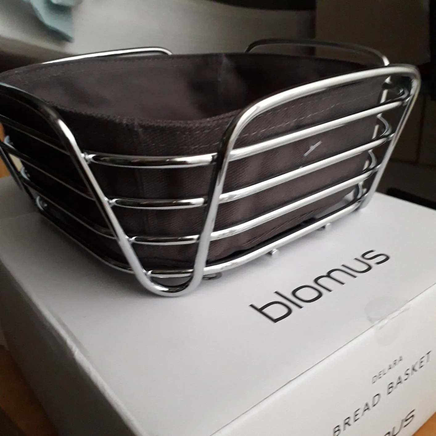 Blomus Delara cestino pane acciaio Magnet 25 cm cotone