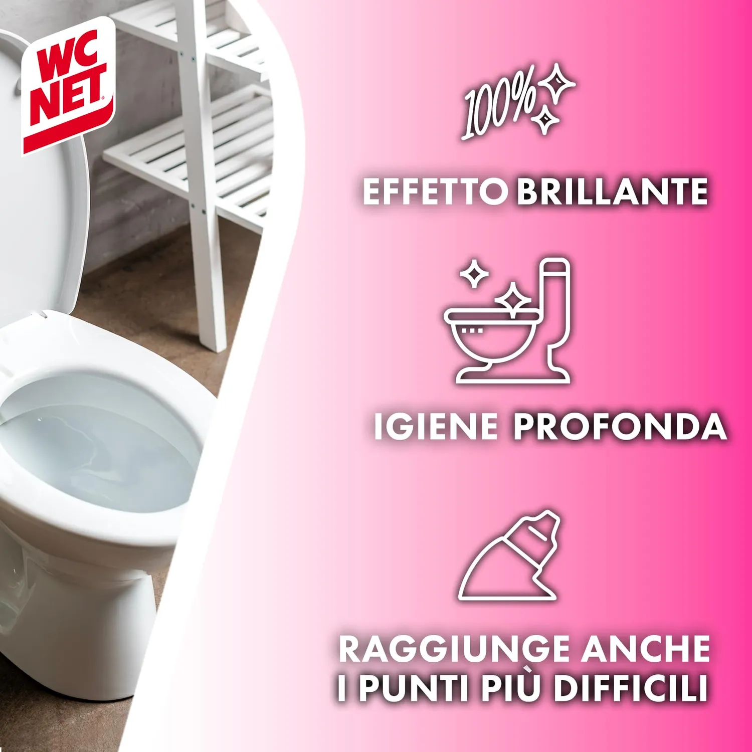 Wc Net Candeggina Gel Flower Fresh 700 ml 4 pezzi sbiancante