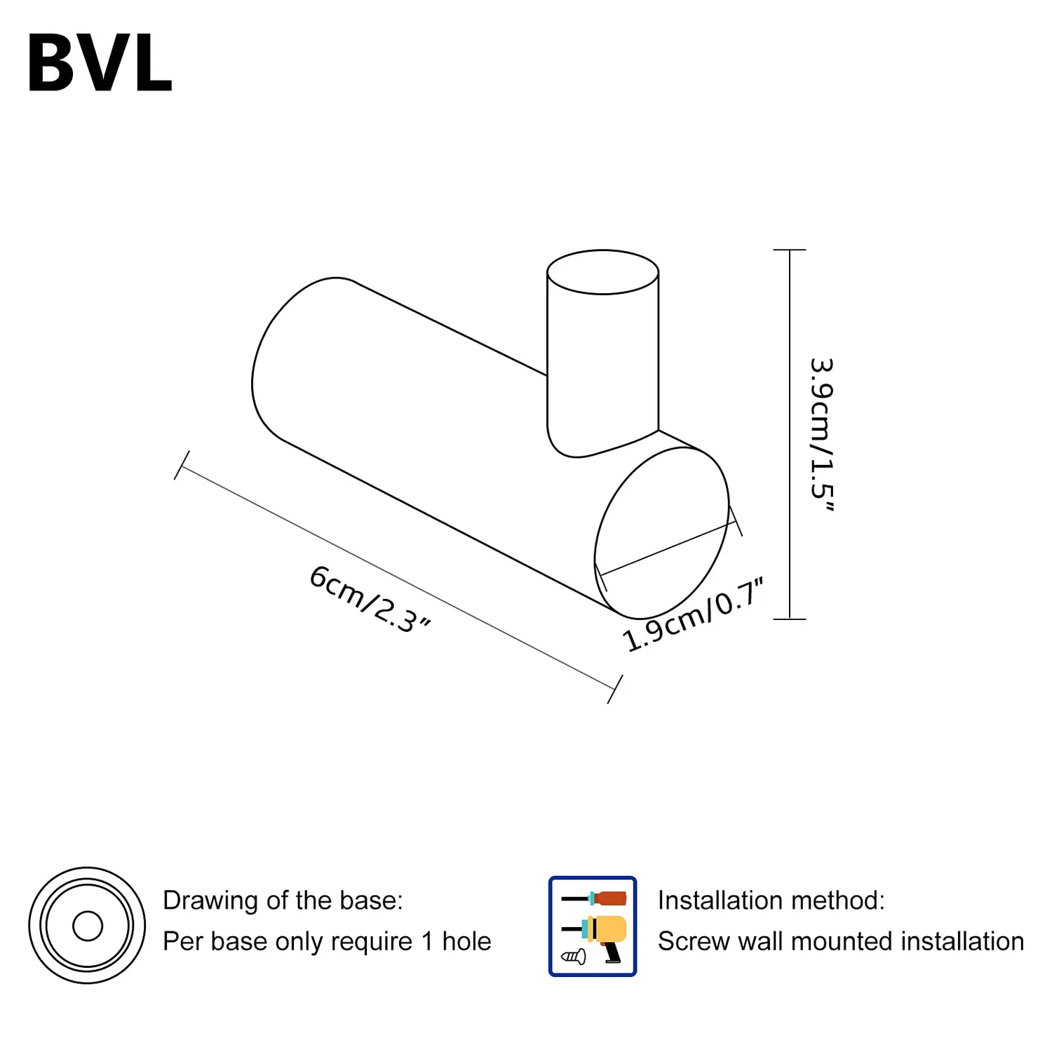 BVL ganci parete acciaio inox neri opachi 5 pezzi bagno