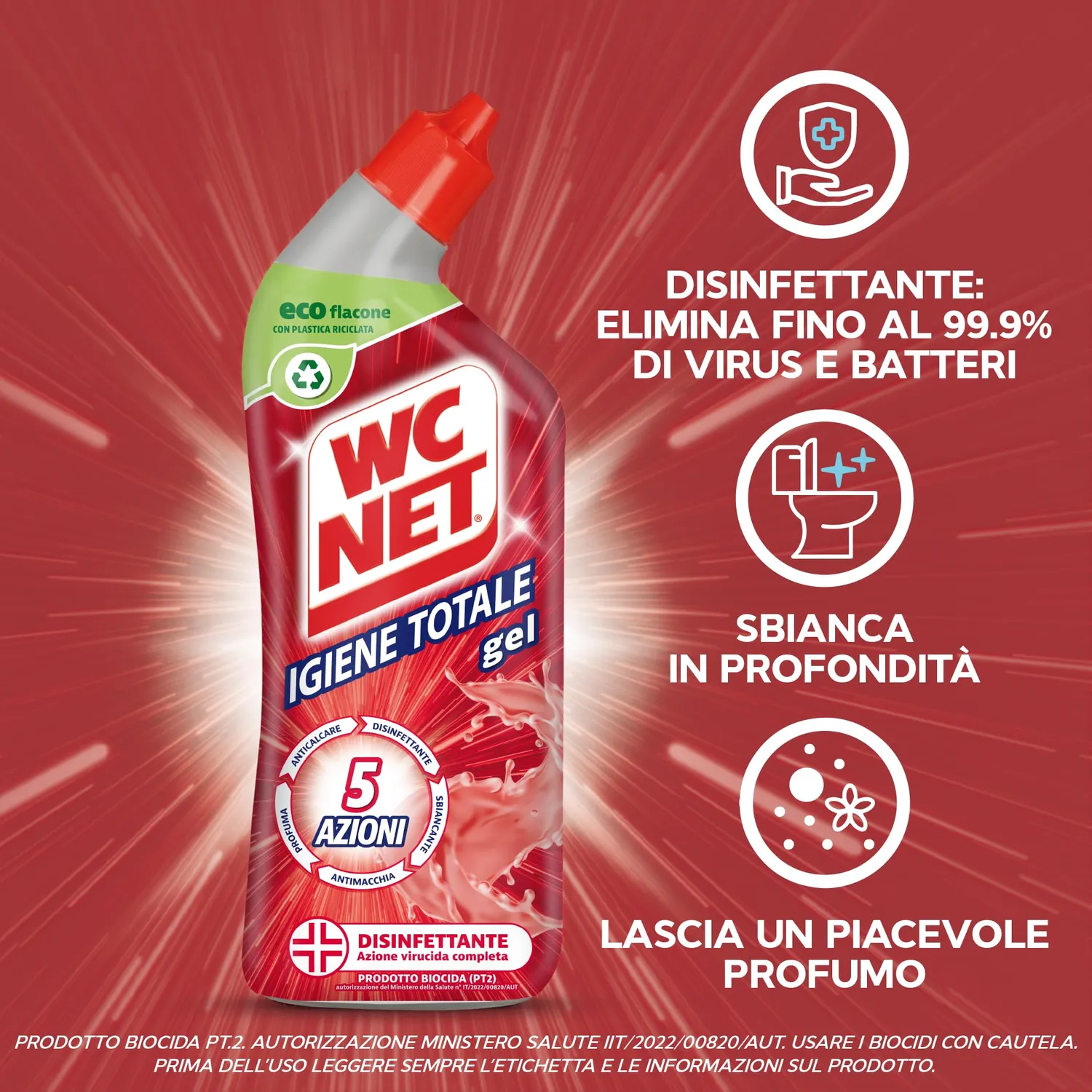 Wc Net Igiene Totale Gel WC 700 ml x2 Disinfettante