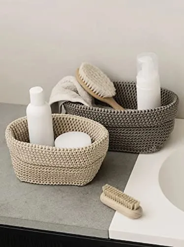 Blomus Ela L cesto bagno fibra sintetica sabbia