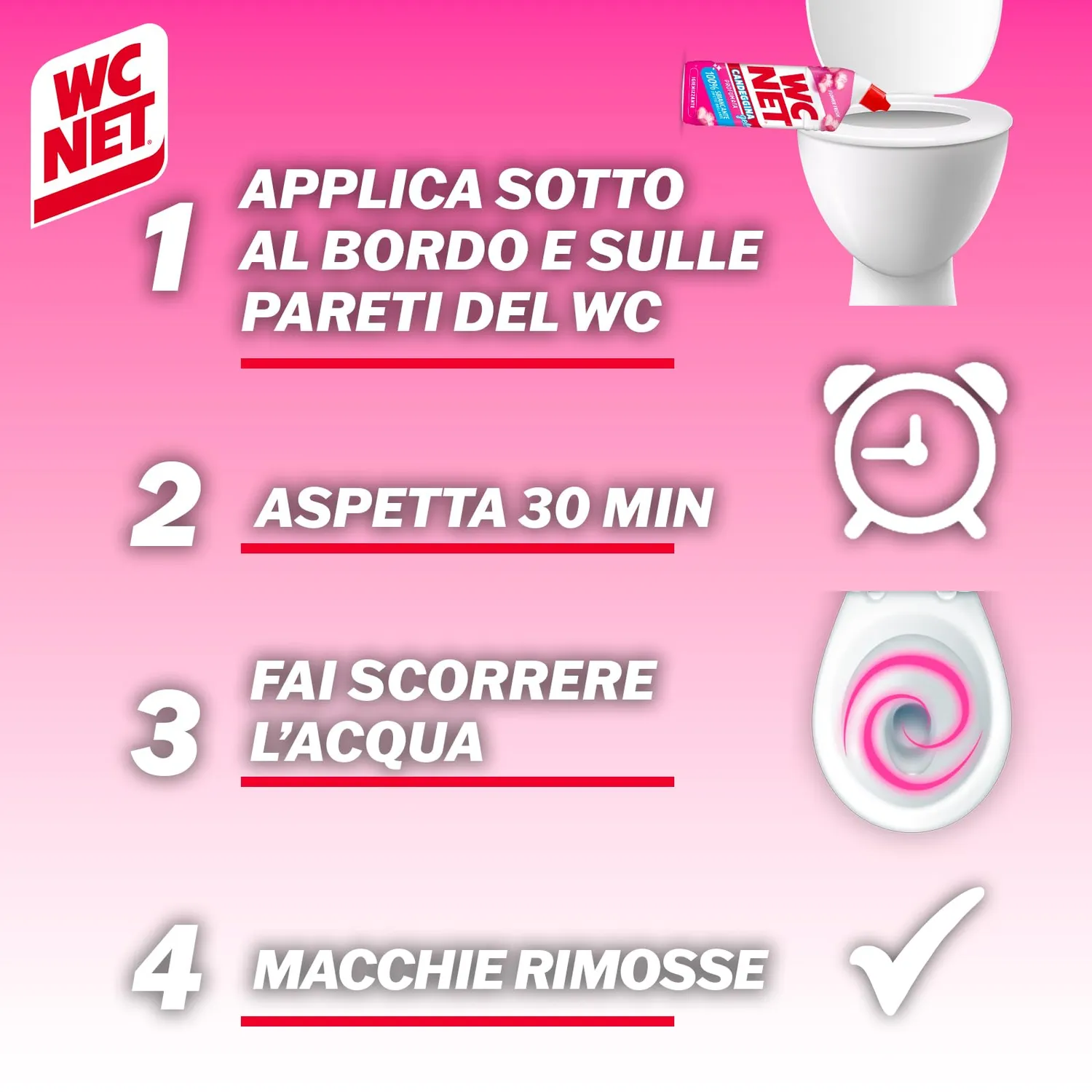Wc Net Candeggina Gel Flower Fresh 700 ml 4 pezzi sbiancante