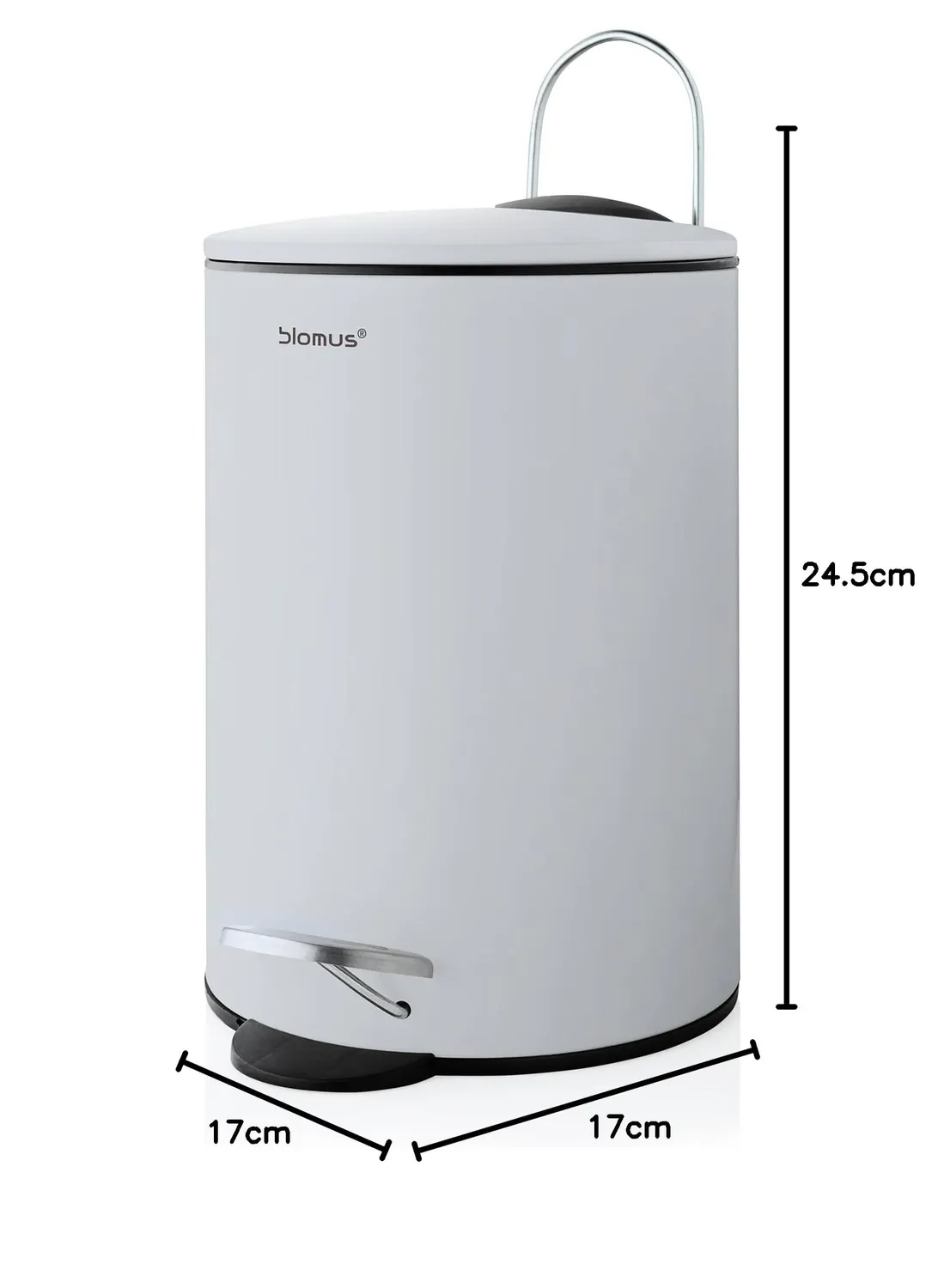 Blomus Tubo Pattumiera Pedale Grigio 3 L Smart Close