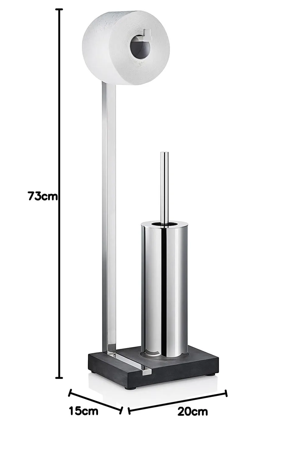 Blomus Menoto 68820 portarotolo con scopino autoportante